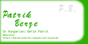 patrik berze business card